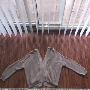 TAUPE OPEN BACK SWEATER